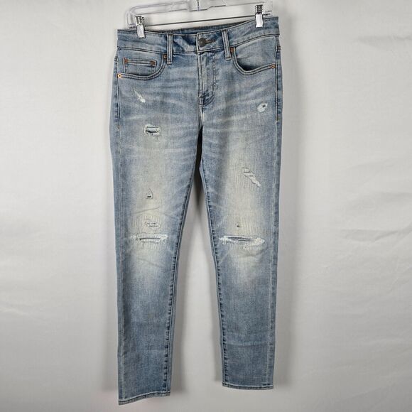 American Eagle Jeans Men's 30 x 32 Blue Skinny Distressed Next Level AirFlex - Picture 1 of 16